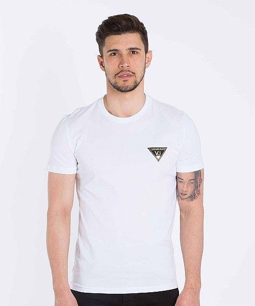 White Triangle Clothing Logo - Latest Versace Jeans Small Triangle Logo T-Shirt A3r6980AM3 White ...