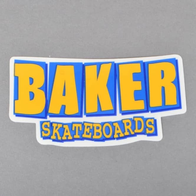 Baker Skateboards Logo - Baker Skateboards Brand Logo Skateboard Sticker - Blue/Yellow ...