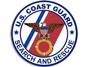 All Military Logo - 4x4 in Round Coast Guard SEARCH and RESCUE Seal Sticker - military ...