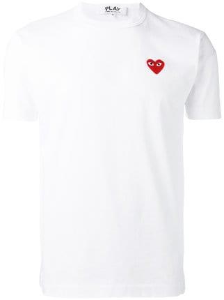 T and Heart Logo - Comme Des Garçons Play heart logo patch T-shirt $115 - Shop SS19 ...