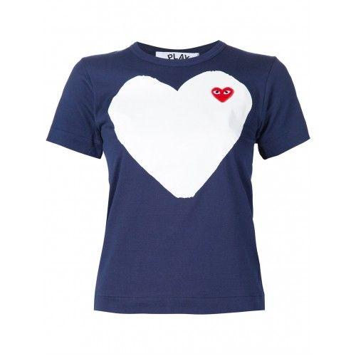 T and Heart Logo - Women Clothing Comme Des Garçons Play Heart Logo T-shirt 1VD66U24C