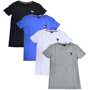 T and Heart Logo - Tommy Hilfiger Womens T Shirt Short Sleeve Stretch Tee Heart Logo