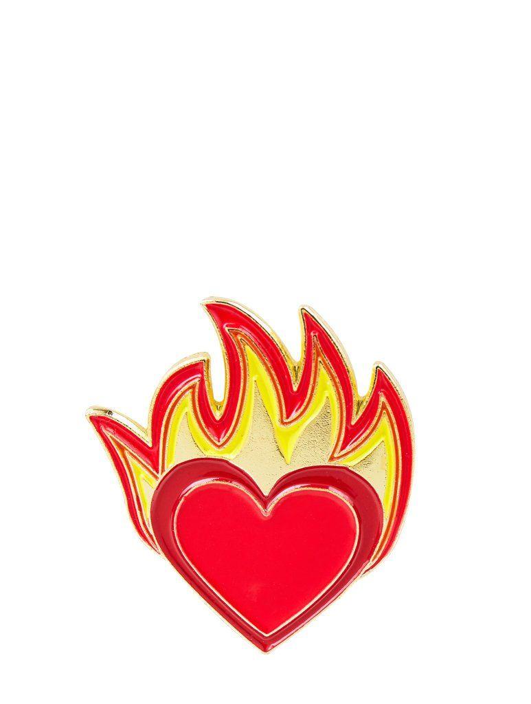 The Skinny Dip Logo - Flame Heart Enamel Pin | Pins & Badges | Skinnydip London