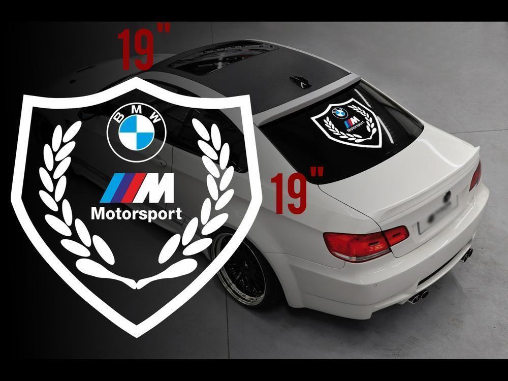 BMW Motorsport Logo - Product: BMW Motorsport M logo rear window vinyl stickers decals