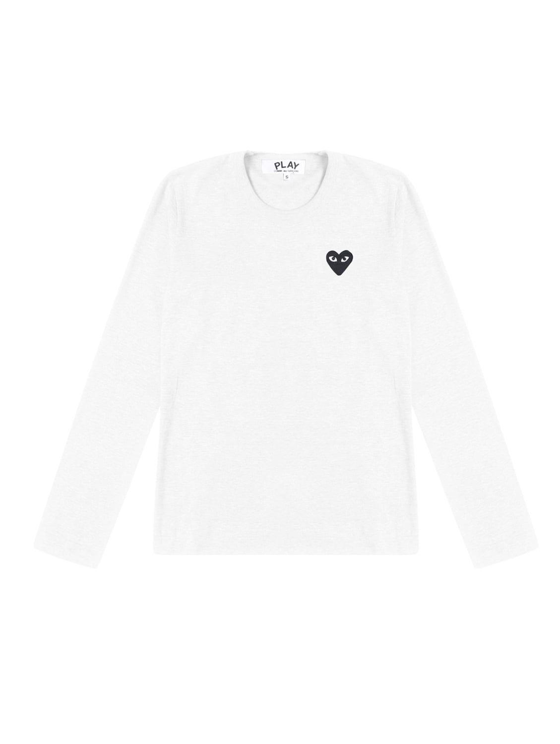 Comme Des Garcons Heart Logo - Comme des Garcons Play Black Heart Logo T-Shirt in White | Hervia ...