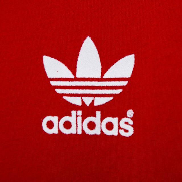 Red Addidas Logo - Salada Bowl: Adidas Adidas Ay4620 3STRIPES TEE T Shirt VIVRED Red