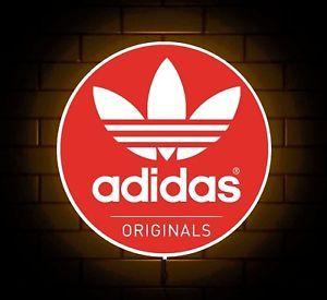 Red Adidas Logo - ADIDAS ORIGINALS TRAINERS RED LOGO BADGE SHOP SIGN LED LIGHT BOX ...
