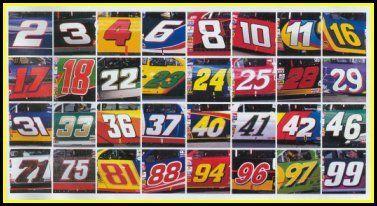 NASCAR Car Number Logo - NASCAR Drivers And Their Numbers. nascar fan associates their