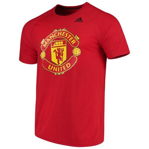 Red Addidas Logo - Men's adidas Red Manchester United Primary Logo Ultimate T-Shirt ...