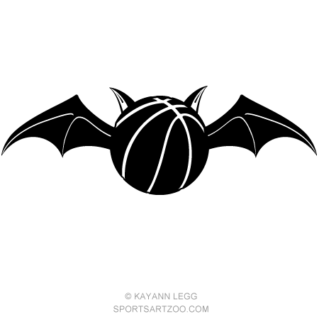 Vampire Bat Logo - Vampire Basketball Bat Silhouette — SportsArtZoo