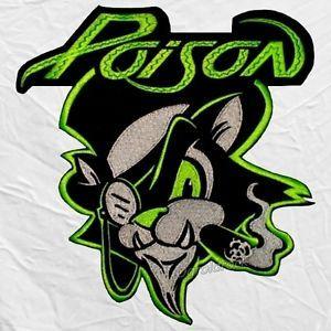 Poison Logo - Poison Cat Logo Embroidered Big Patch Back Rock Band Bret Michaels