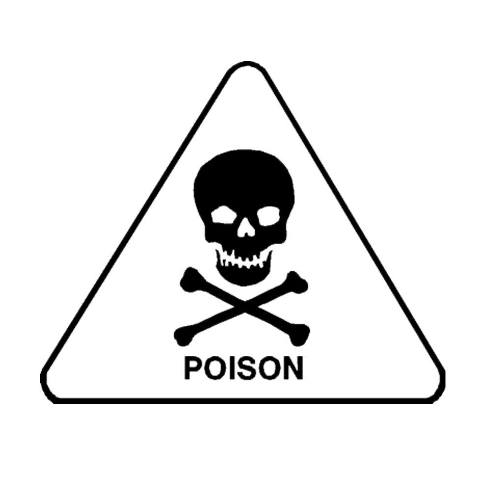 Poison Logo - Poison Skull Crossbones Danger Hazard Symbol Vinyl Sticker Car