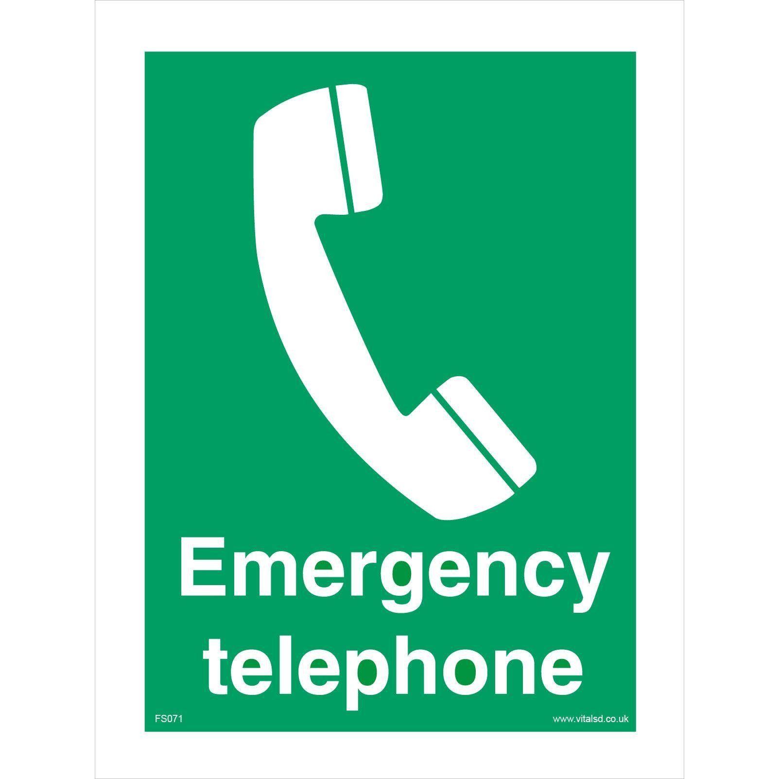 Green Telephone Logo - FS071-03-0150-0200 Emergency Telephone Sign 150 X 200mm - 6 X 8