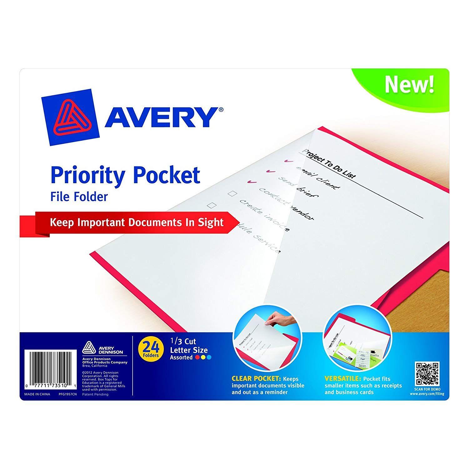 What Company Uses for the Letters and AVL Logo - Amazon.com : Avery Priority Pocket File Folder, Assorted, Letter ...