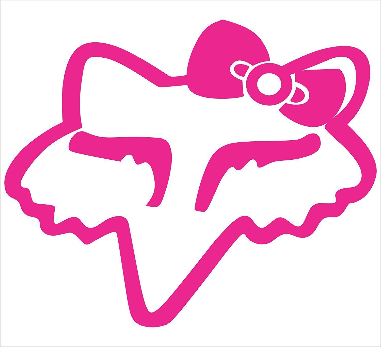 Pink Fox Logo - Buy JP Vinyl Design - Fox Racing Logo with Bow -Vinyl Decal - 6 ...