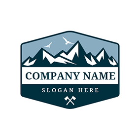 Blue and White Mountain Logo - Free Mountain Logo Designs | DesignEvo Logo Maker