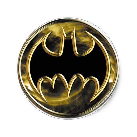 Batman Gold Logo - Batman Symbol. Gold Logo Classic Round Sticker