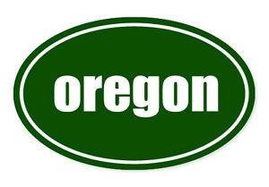 Green Oval Car Logo - Oregon State Green Oval car window bumper sticker decal 5