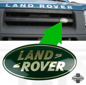 Car Green Oval Logo - Land Rover Freelander 1 GREEN+GOLD oval front grille badge upgrade ...
