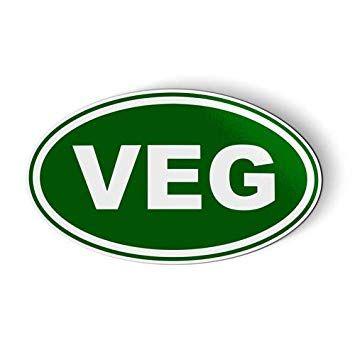 Car Green Oval Logo - Veg Vegan Green Oval for Car Fridge Locker