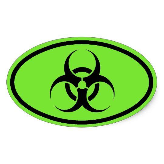 Car Green Oval Logo - Biohazard Symbol Green oval car stickers | Zazzle.co.uk