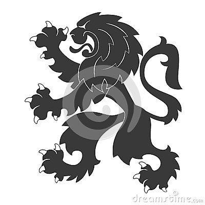 Standing Lion Logo - Standing Lion for Coat of Arms or Heraldic Logo. Coat of arms