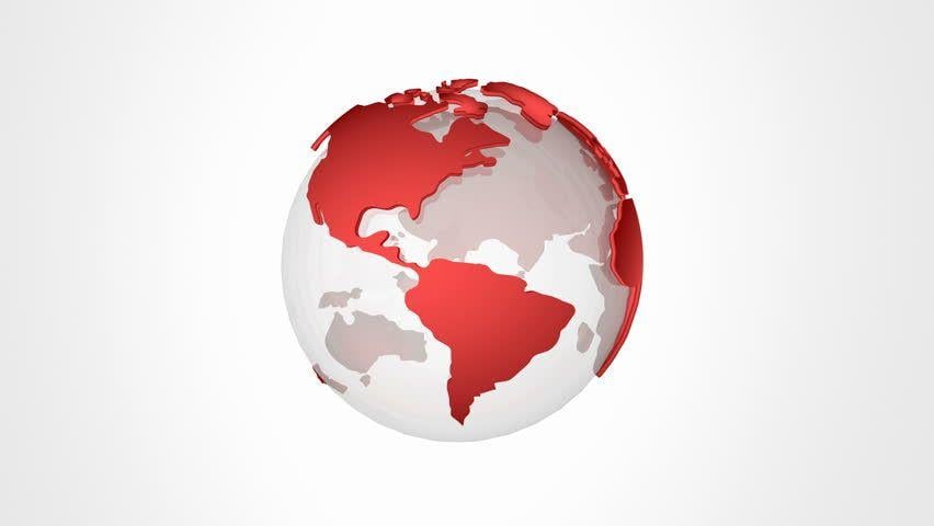 Red World Logo - Red Globe Moving On The Stock Footage Video 100% Royalty Free