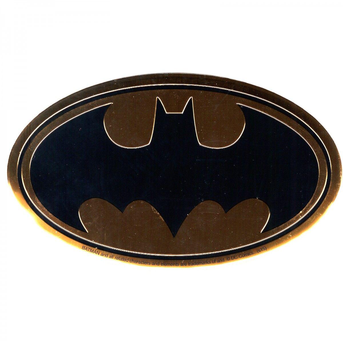 Batman Gold Logo - DC Comics Batman Heavy Duty Gold Logo Aluminum Sticker