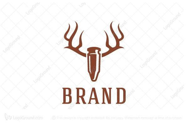 Hunting Apparel Logo - Exclusive Logo 70622, Bullet Deer Horn Logo | Buy animal ready made ...