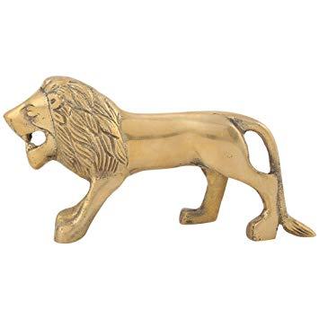 Standing Lion Logo - R.J.VON Decorative Brass Logo Standing Lion: Amazon.in: Car & Motorbike