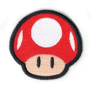 Red World Logo - Nintendo Super Mario World Red Power Up Mushroom Logo Embroidered ...