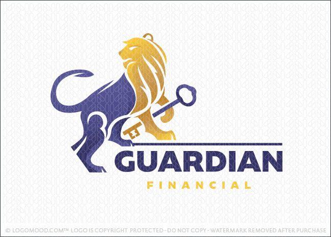 Standing Lion Logo - Readymade Logos Guardian Key Lion