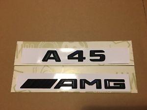 New AMG Logo - Mercedes A45 AMG Badge Emblem Decals New Style Gloss Black ...