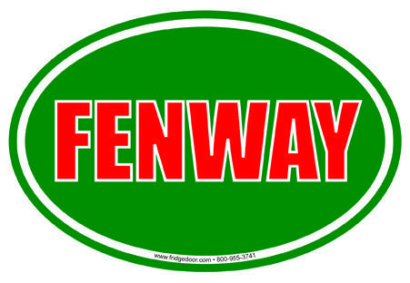 Green Oval Car Logo - Fenway Red & Green Oval Car Magnet