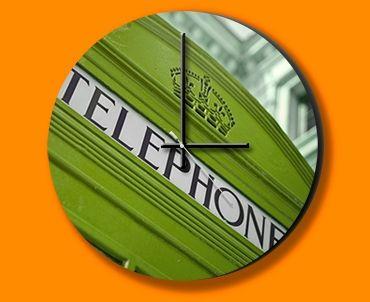 Green Telephone Logo - Green Telephone Box Photo Clock