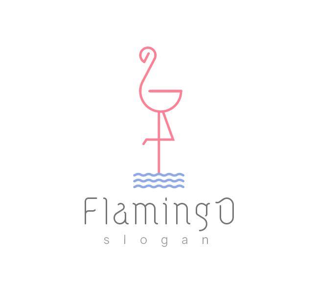 Flamingo Logo - Simple Flamingo Logo & Business Card Template - The Design Love