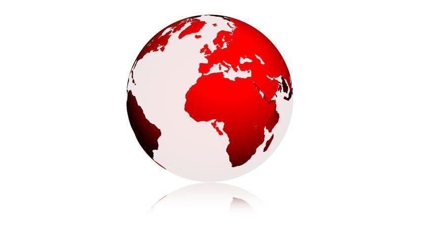 Red World Logo - Spinning and Loopable Transparent Earth Stock Footage Video 100