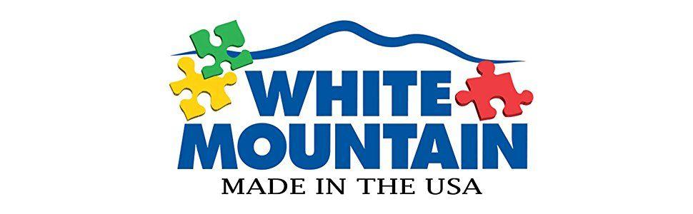 Blue and White Mountain Logo - White Mountain Puzzles Things I Ate As A Kid