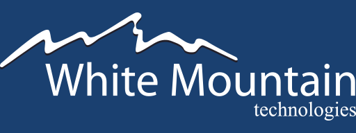 Blue and White Mountain Logo - White Mountain Technologies