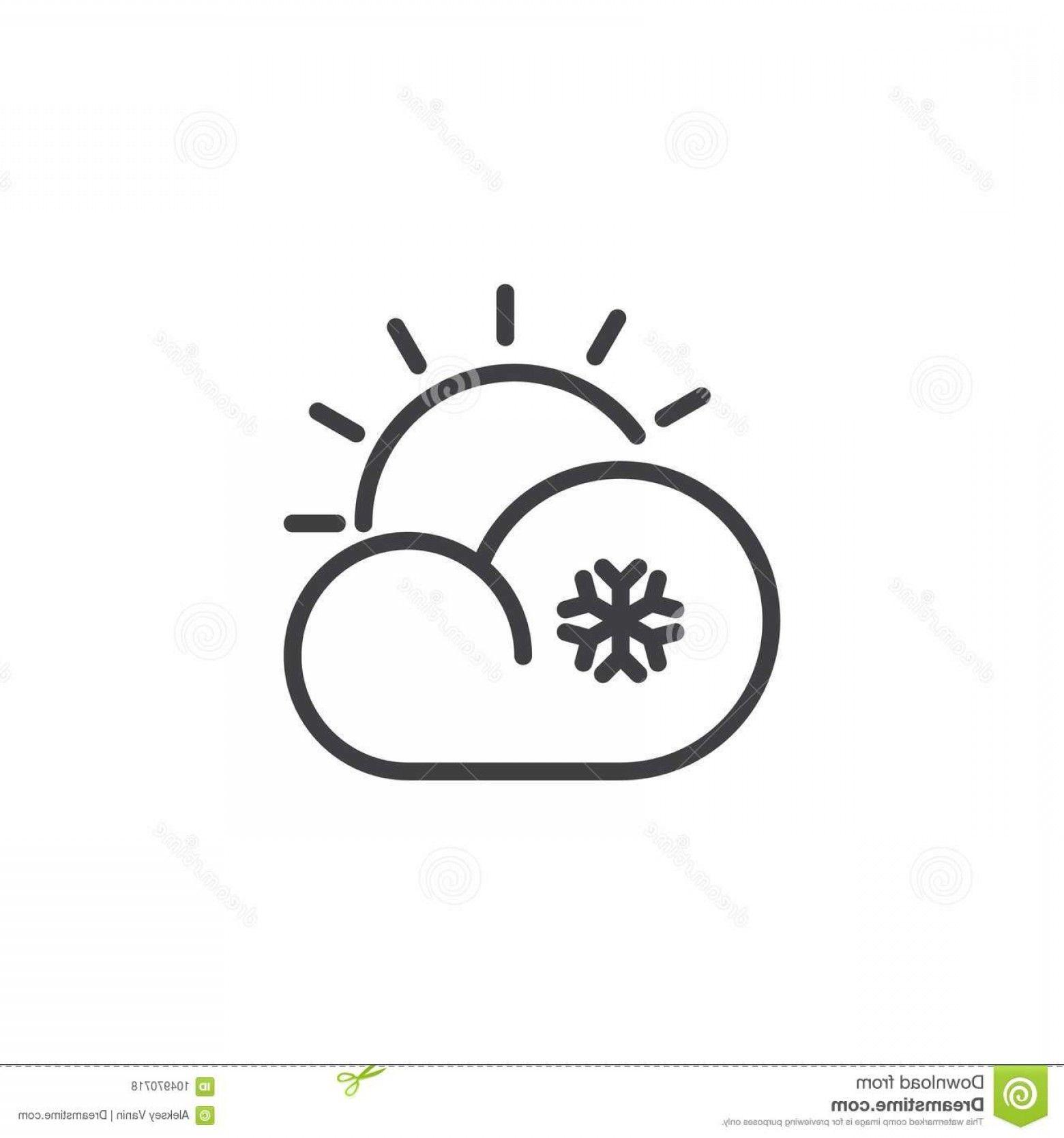 Sun Symbol Logo - Cloud Snow Sun Line Icon Outline Vector Sign Linear Style Pictogram