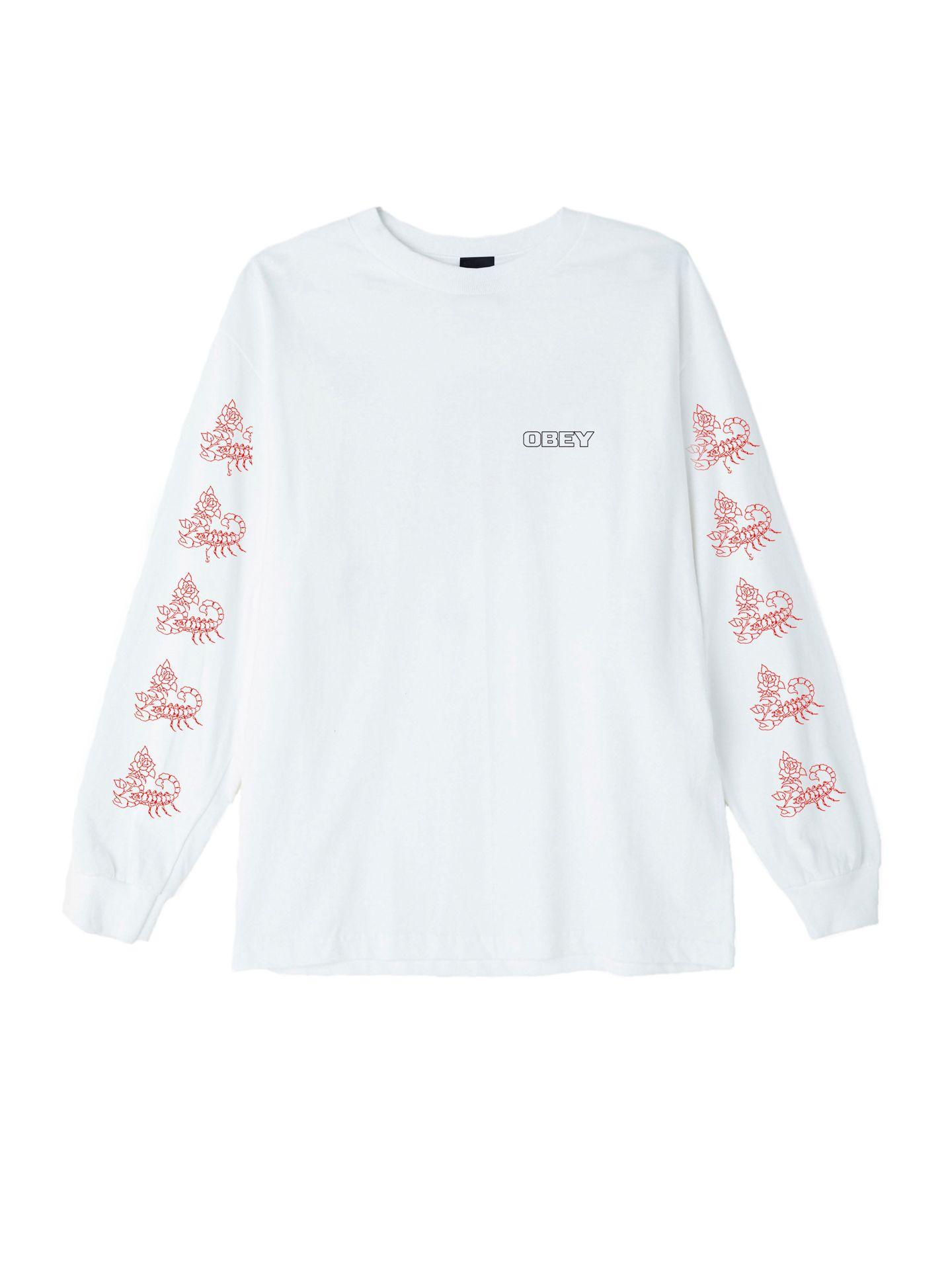 OBEY Clothing Rose Logo - Scorpion Rose Basic Long Sleeve T Shirt Clothing UK