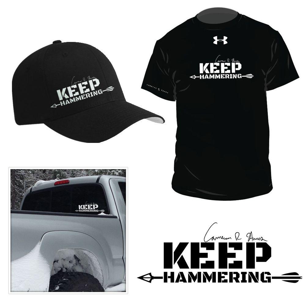 Hunting Clothing Company Logo - Cameron Hanes Keep Hammering Hunting T-Shirt Sticker Design ...