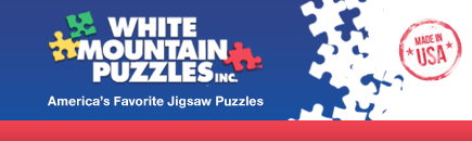 Blue and White Mountain Logo - America's Favorite Jigsaw Puzzles - White Mountain Puzzles