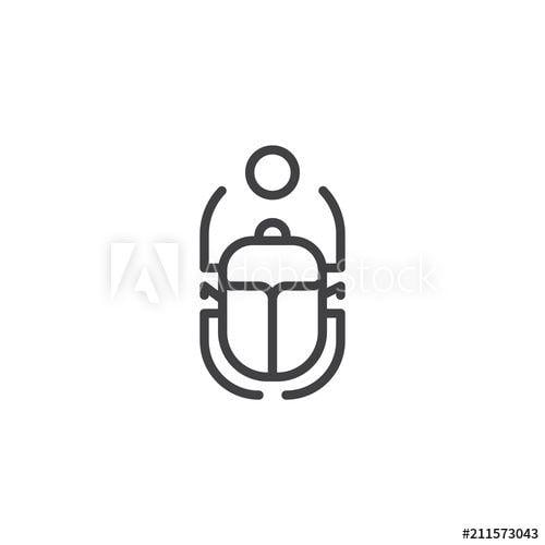 Sun Symbol Logo - Scarab Beetle and sun outline icon. linear style sign for mobile ...