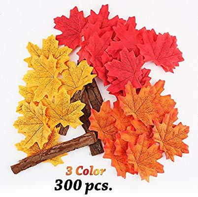 3 Multicolor Leaf Logo - Amazon.com: New 3 Color 300 PCS Artificial Cloth Maple Leaves ...