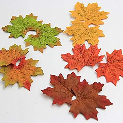 3 Multicolor Leaf Logo - Generic 3 : 100Pcs/lot Artidicial Silk Maple Leaves Multicolor Fake ...