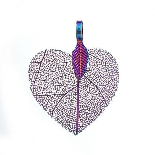 3 Multicolor Leaf Logo - Worldwide Free Shipping Copper Pendants Heart Multicolor Leaf 35mm(1 ...