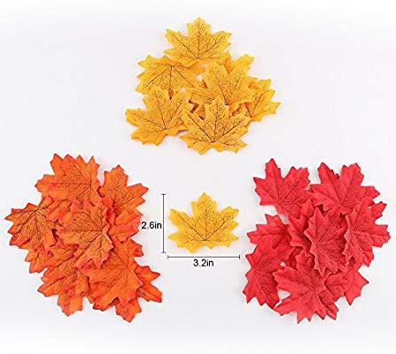 3 Multicolor Leaf Logo - Amazon.com: New 3 Color 300 PCS Artificial Cloth Maple Leaves ...