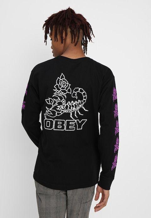 OBEY Clothing Rose Logo - Obey Clothing SCORPION ROSE - Long sleeved top - black - Zalando.co.uk