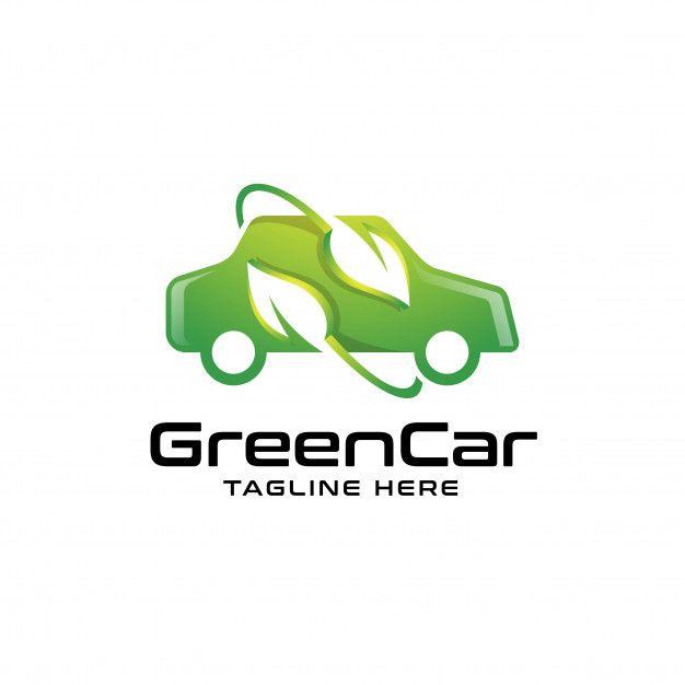 Green Car Logo - Colorful car and green leaf logo Vector